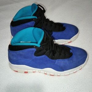 Air Jordan 10 Retro Tinker Racer Blue Black Color Way Men's Size 9.5 Sneakers